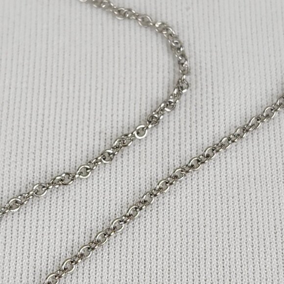 Vintage Silver Tone Red Glass Geometric Shape Necklace - Picture 4 of 7